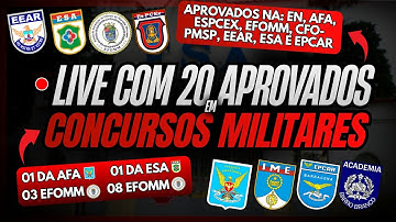 LIVE: 20 Aprovados em Concursos Militares (EN, AFA, EsPCEx, EFOMM e mais!)