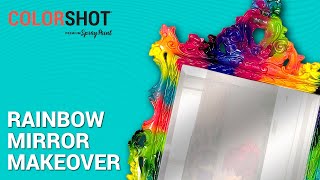Spray Painted Rainbow Mirror Makeover