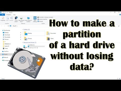 How to make a partition of a hard drive without losing data?