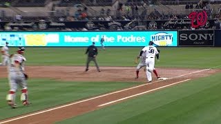 WSH@SD: Ross hit with throw, out on interference