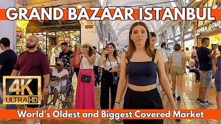 ISTANBUL GRAND BAZAAR 31 AUGUST 2023 4K WALKING TOUR | World's Oldest and Biggest Covered Market