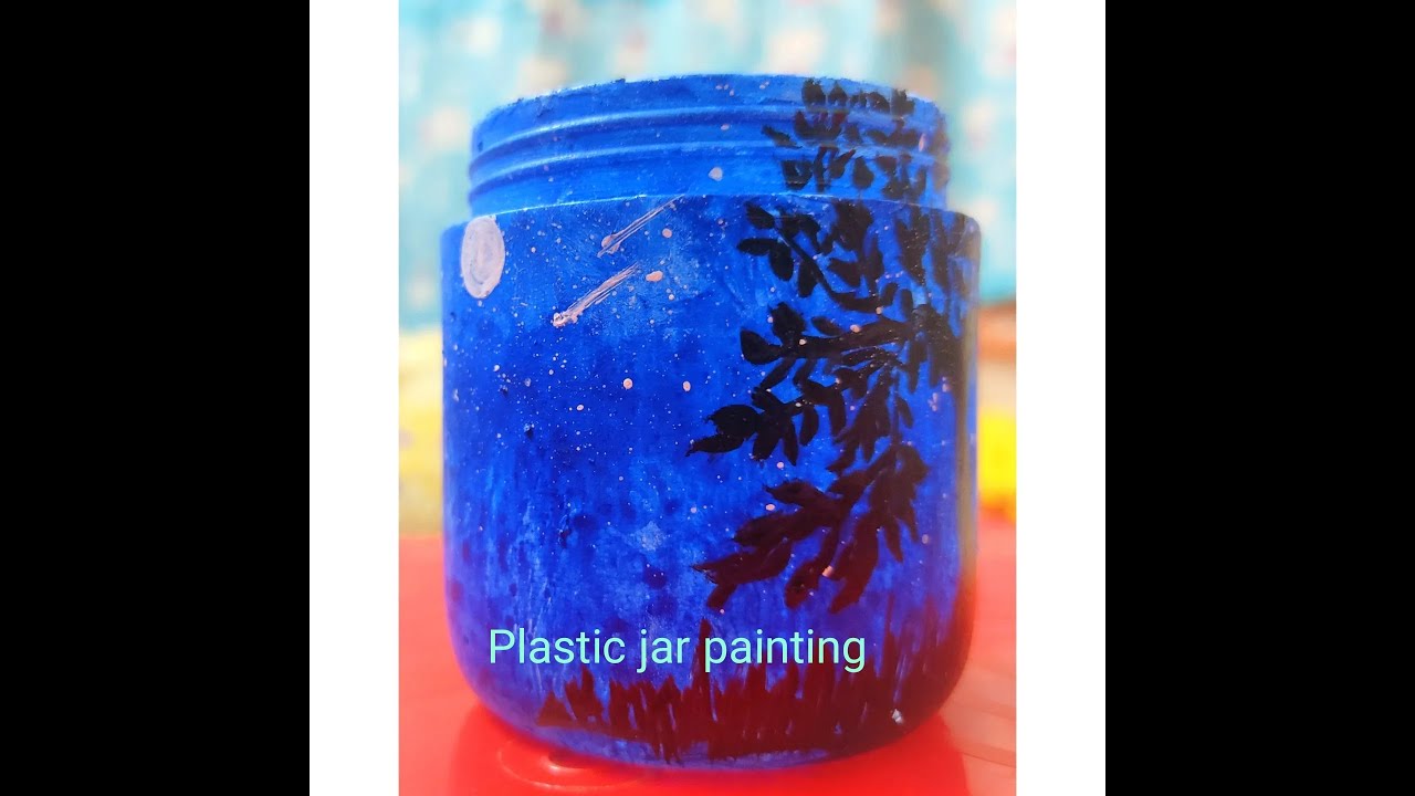 Acrylic Painting on Plastic Jar 🌕 YouTube
