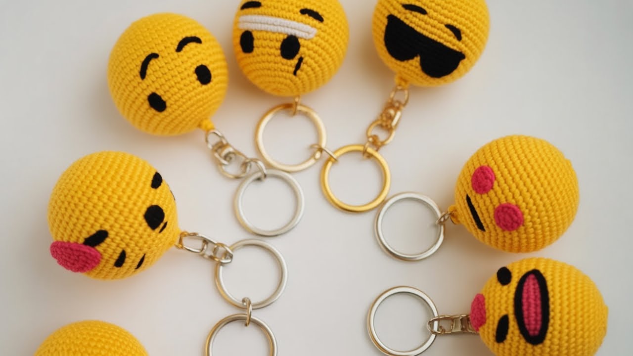 Amigurumi Emoji Anahtarlık Yapımı! | Örgü Emoji Nasıl Yapılır? Kendin yap