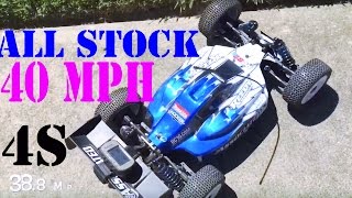 RC8.2E running 40mph Top Speed all stock on 4S 14.8v (link bellow)