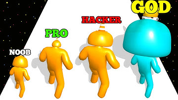 Slime Head Run 3D - NOOB vs PRO vs HACKER vs GOD  Level Up Satisfying ASMR Gameplay ( Layer Man 3D )