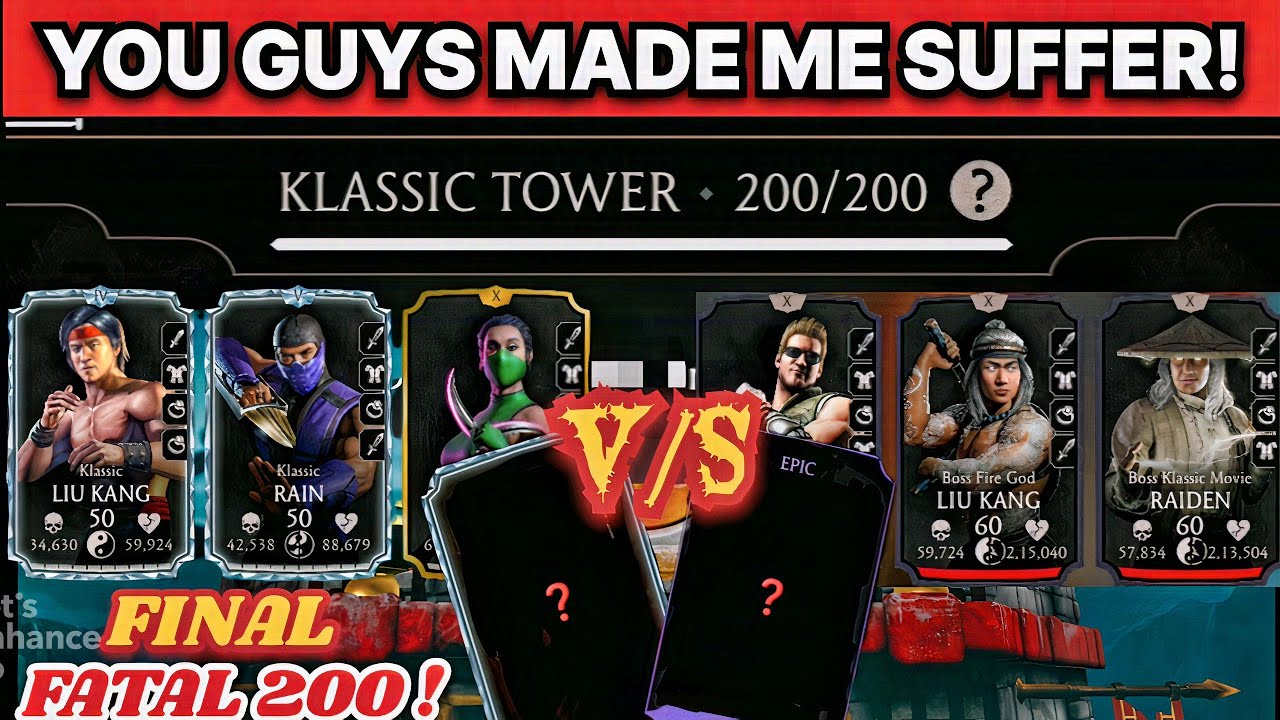 Mk mobile | Final battle 200 of Fatal Klassic Tower | got the best rewards 🎉🥳