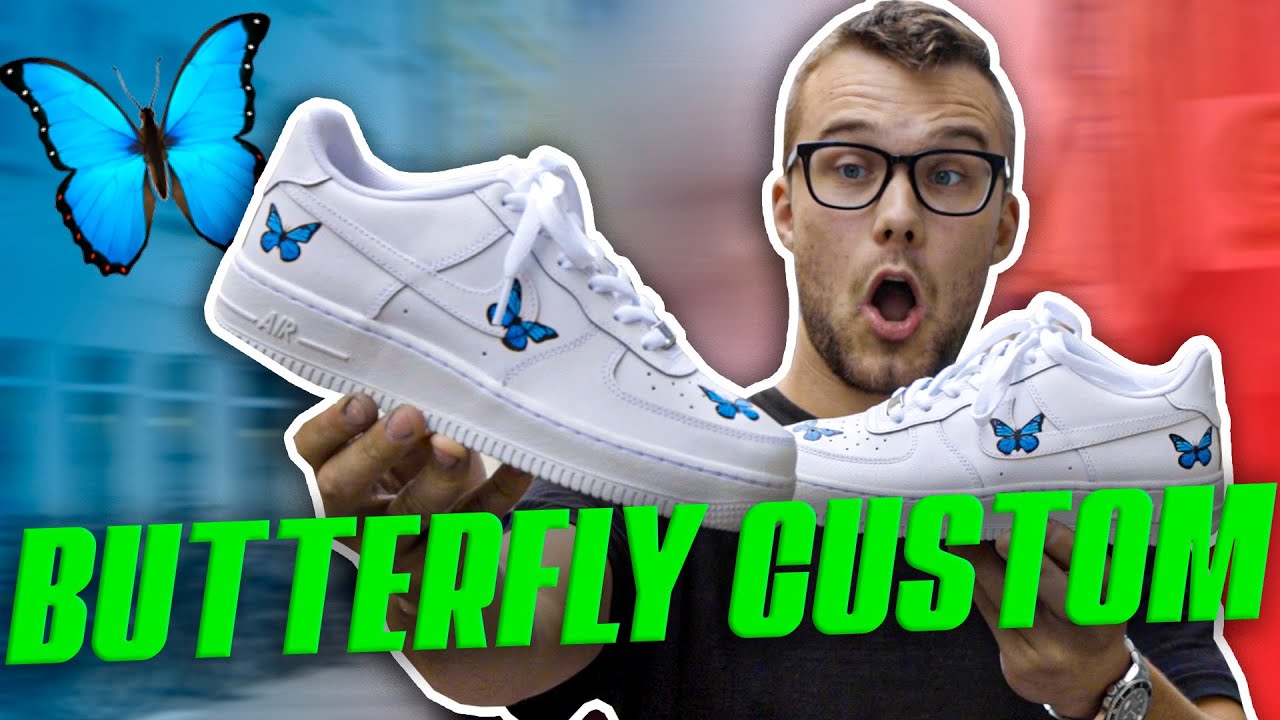 nike air force ones with butterflies on them