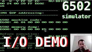 Bootable 6502 processor simulator I/O handling screenshot 2