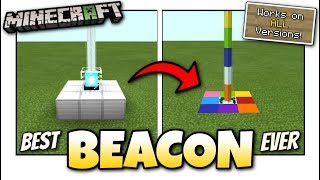 Minecraft - BEST RAINBOW BEACON Tutorial Works on ALL Versions