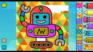 Robot on a Caterpillar Coloring Pages for Children