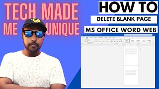 how to delete blank page in ms office word web