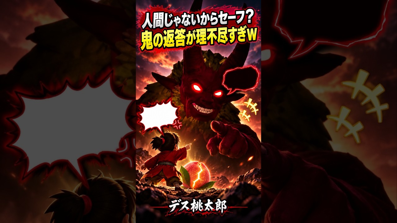 「俺も人間じゃない」で鬼を説得!助かったと思ったら理不尽すぎたw【デス桃太郎】#shorts