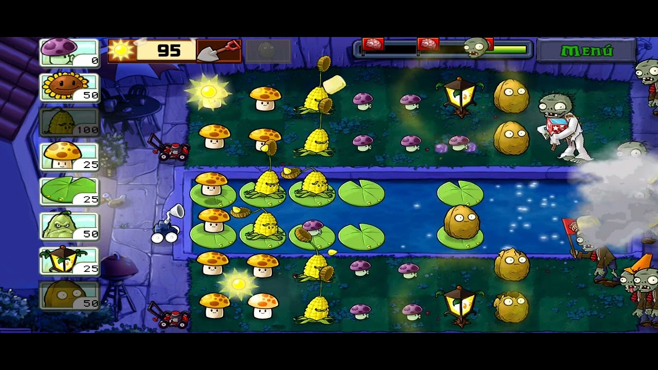Plantas vs Zombies Nivel 2 Niebla. Aventura 2. Plantas contra Zombis ...