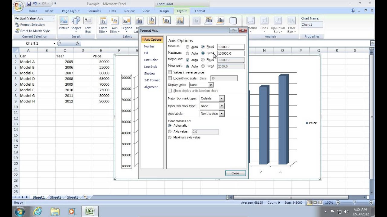 How To Make A Chart On Microsoft Excel 2007