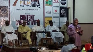 Kabiru Musa Jammaje @ Kano Intr'l Film Festival 2022,prasenting his paper on Subtitles in Kannywood