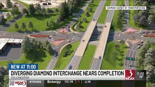 Vermont’s first diverging diamond interchange nears completion at Colchester’s Exit 16