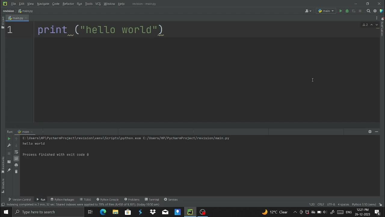 How To Write a Program To Print "HELLO WORLD" In PYTHON #1 - YouTube