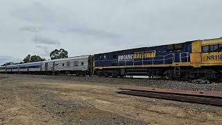 2MA8 down JBRE The Overland (NR118, 6V), Melbourne to Adelaide, 1235, 24/8/26, Pyrenees Loop VIC