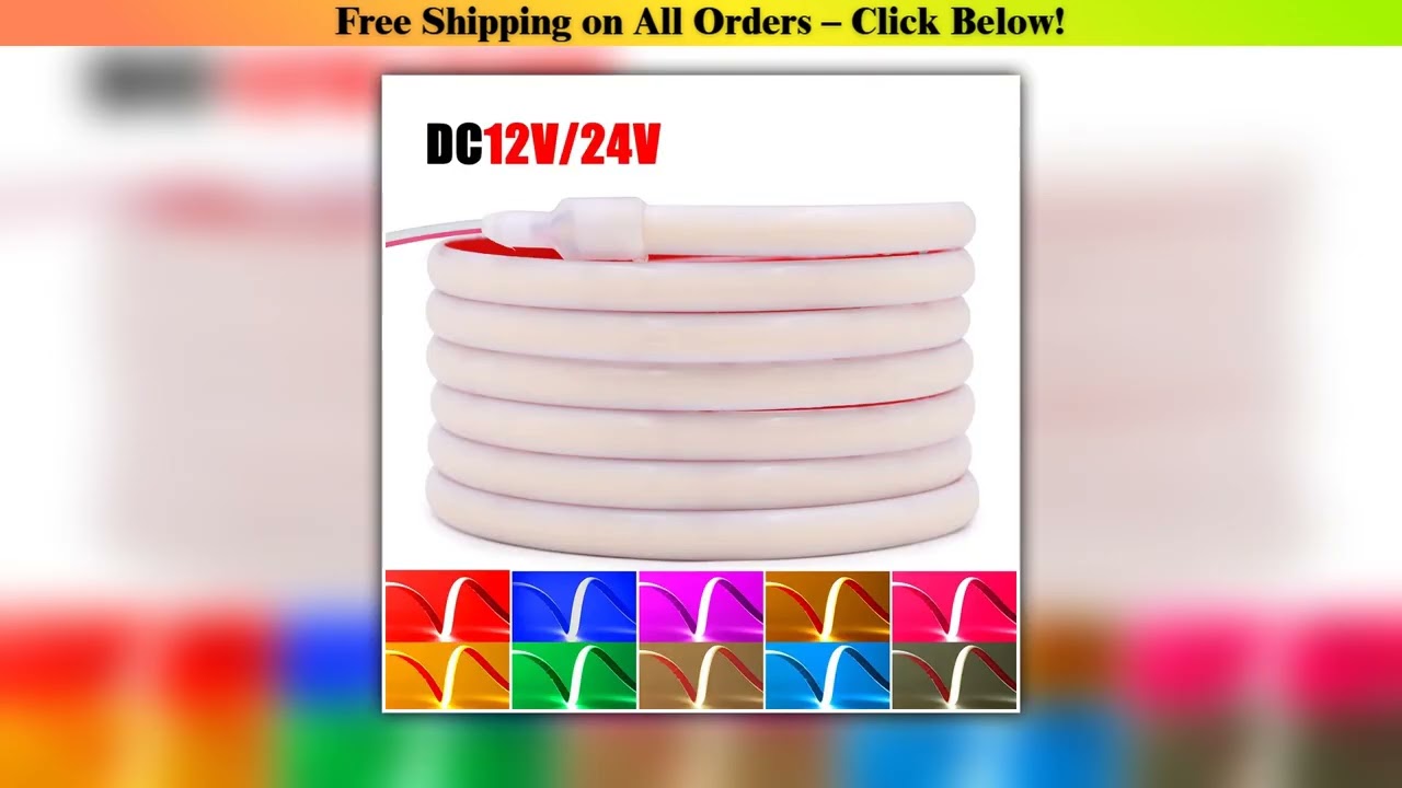 Waterproof COB LED Neon Light Strip 12V 24V 5m 10m 15m 20m 0.5m 320 LEDs Flexible Tape Silicone