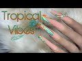 DIY Marble Ink Nail Art | Tropical Nail Tutorial | Easy Nail Design