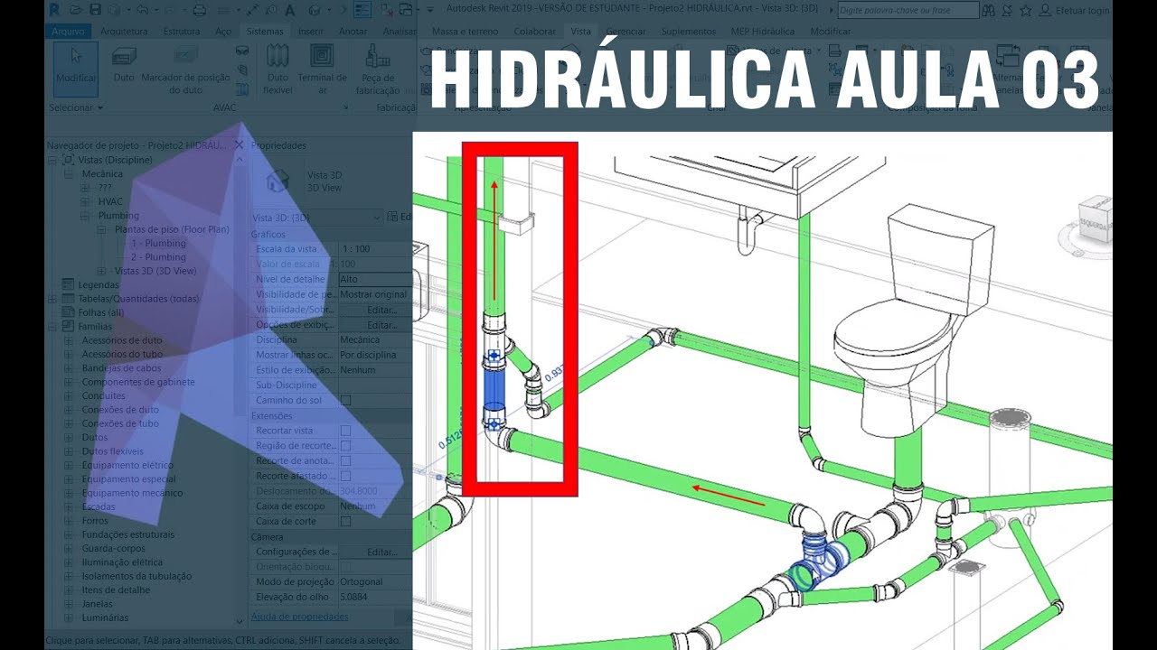 TUTORIAL REVIT HIDRÁULICA - AULA 3 ventilando o sistema - YouTube