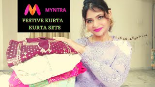 MYNTRA HAUL | KURTA ,KURTA SETS (FESTIVE) & HEELS | PARU'S STYLE CORNER 