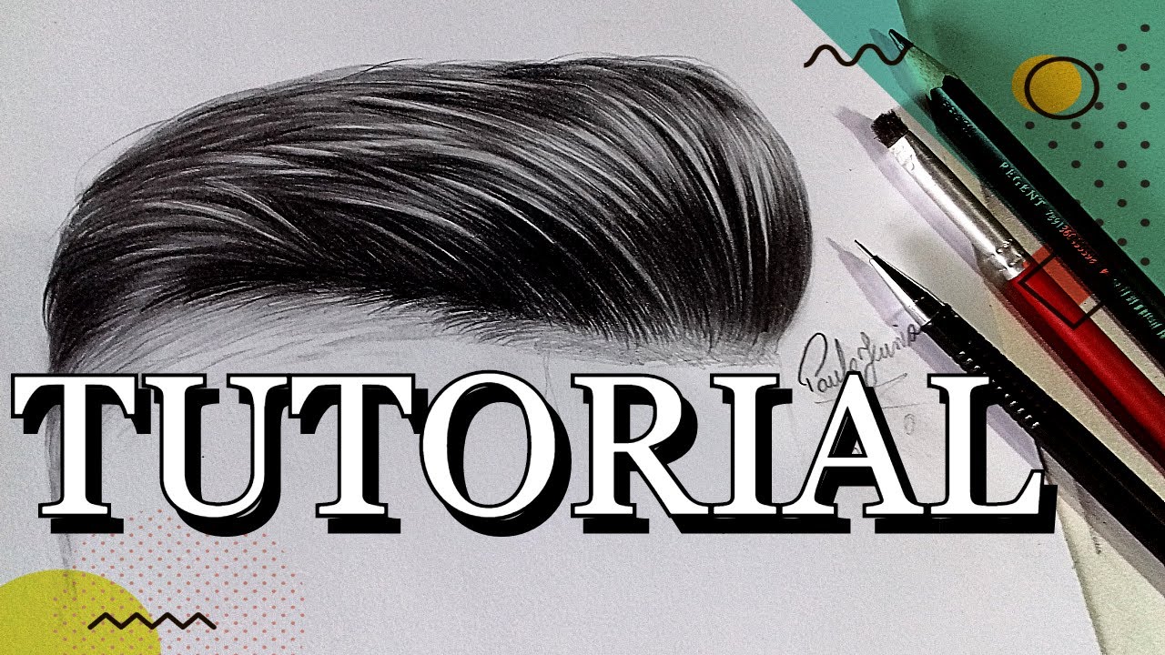 Como desenhar Cabelo Realista Preto e Branco - MÉTODO SIMPLES