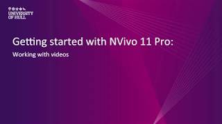 NVivo 11 Pro: Using video and audio