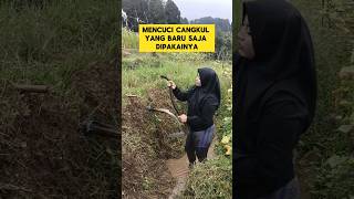 Ketika Janda Gemoy Nyuci Cangkul Bengkok Bikin Heboh