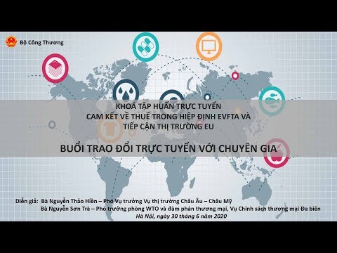 Video [EVFTA] Buổi trao đổi trực tuyến Khóa tập huấn Cam kết... - youtube