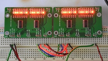 Patterns in cascaded 16-bit serial-in parallel-out shift register modules using Arduino UNO