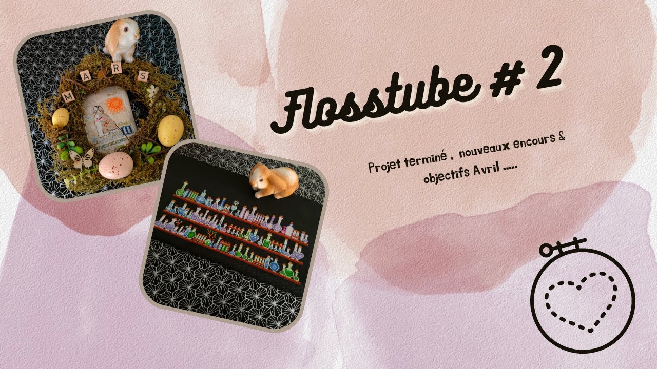 Flosstube # 2 : Projet terminé , nouveau projet en cours & objecifs avril ...