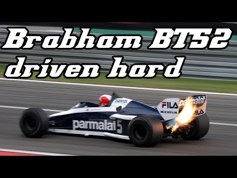 1983 Brabham BT52 driven hard shooting huge flames (2013