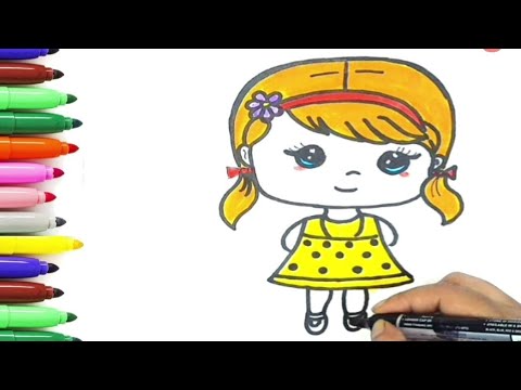 How to Draw A Cute Girl Easy Step by Step | Arshaka Cute Drawing - YouTube