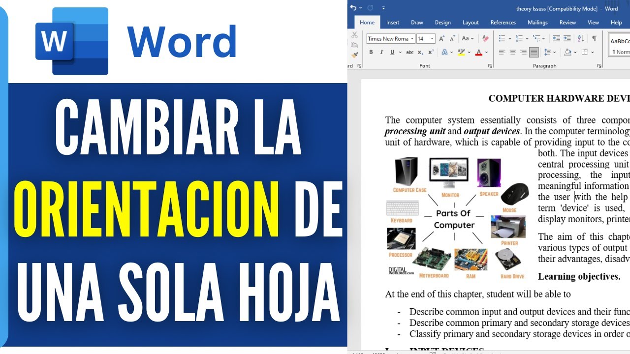 Como Cambiar La Orientacion De Una Sola Hoja En Word (2025) - YouTube