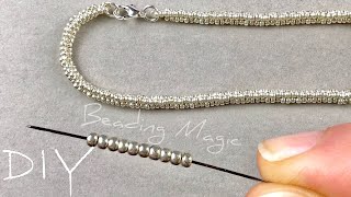 Easy Beaded Chain Tutorial: How to Make a Beaded Rope Necklace