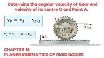 Determine angular velocity of Gear & velocity of its centre (Relative Velocity) - Engineers Academy