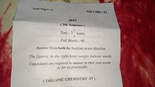 BSc 5th semester Chemistry hons. Previous year question | Berhampur University