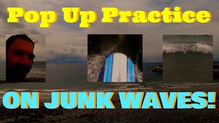 Pop Up Practice On JUNK WAVES!! 🏄💨💨#noveltysurfing #learntosurf  #surfing #surfcanada  #wavestorm