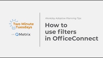 How to use filters in OfficeConnect – Workday Adaptive Planning