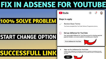 Fix in adsense for youtube | your associated adsense for youtube account is missing required payment
