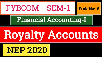Royalty Accounts || FYBCOM SEM-1 | Financial Accounting -I | NEP 2020 | SPPU | Problem No- 6