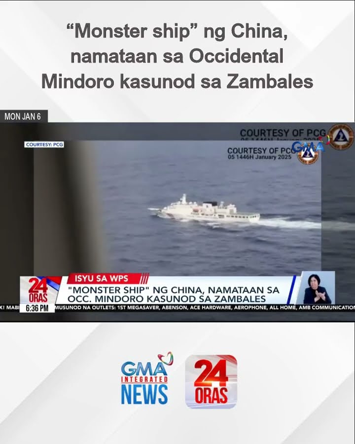 “Monster ship” ng China, namataan sa Occidental Mindoro kasunod sa Zambales | 24 Oras