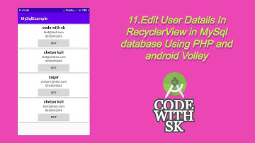 11.Edit item/User Datail in RecyclerView in android Volley an PHP on MySql Database