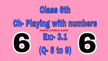 Class-6th | PSEB | Ch-Playing with numbers || Ex-3.1(Q-5 to 9) #mathstuitionpoint #class6 #education