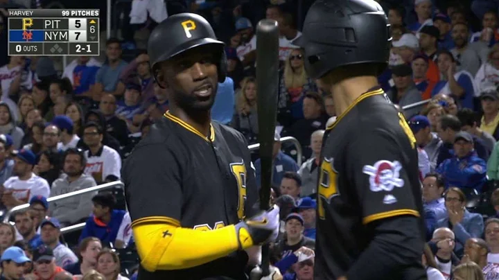 PIT@NYM: McCutchen loses bat, almost hits ballboy