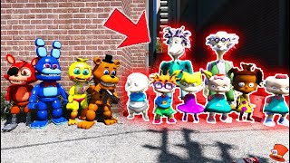 Can All FNAF World Animatronics BEAT Every RUGRATS Character? (GTA 5 Mods FNAF RedHatter)