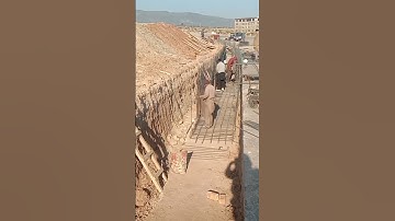 fixing of reinforcement for strom water rcc drain along road