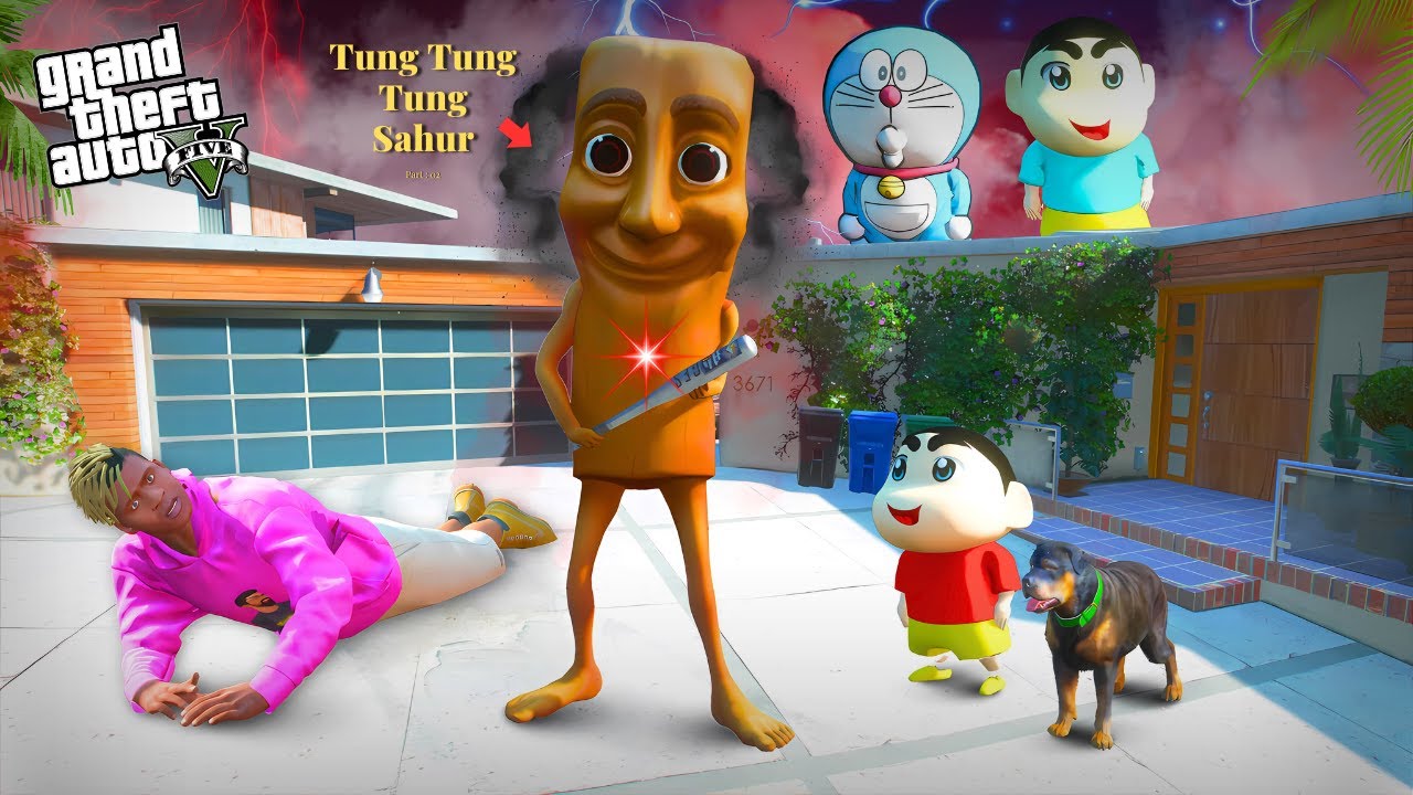 GTA 5: Franklin & Shinchan Try To Escape Tung Tung Tung Sahura In Gta5...! ( Gta5 mods )