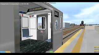 Openbve 2011 R152 7 train arriving & departing at 33rd Street Rawson Street
